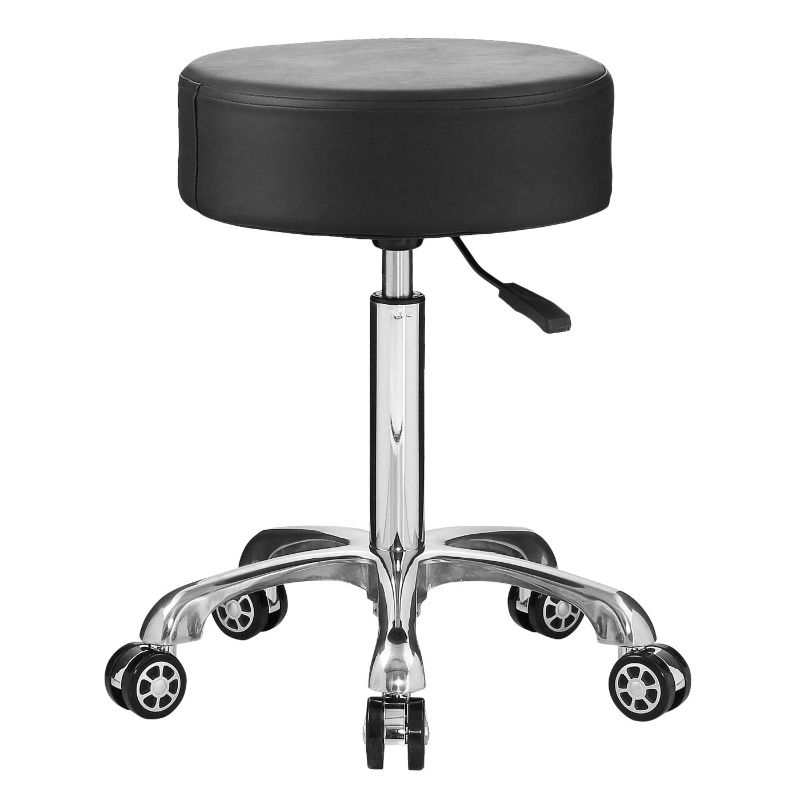 Photo 1 of Professional Swivel Rolling Stool Adjustable Height Hydraulic Stool with Wheels for Clinic Dentist Spa Massage Salons Studio (Black)
