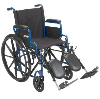 Photo 1 of 20 in. Blue Streak Wheelchair with Flip Back Desk Arms and Elevating Leg Rests
