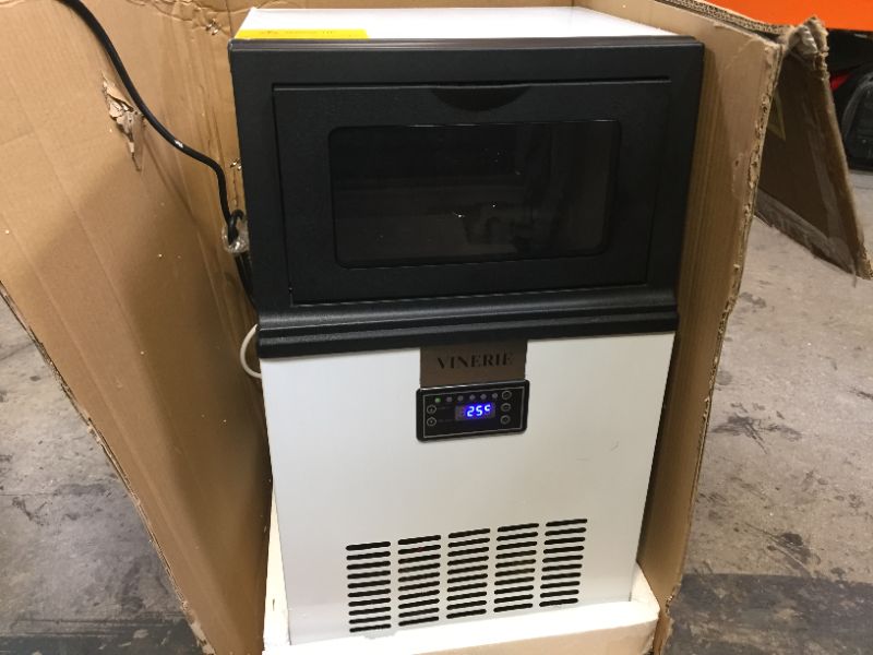 Photo 1 of VINERIE Ice Mahcine Freestanding Stainless Steel Commercial Ice Maker Machine
