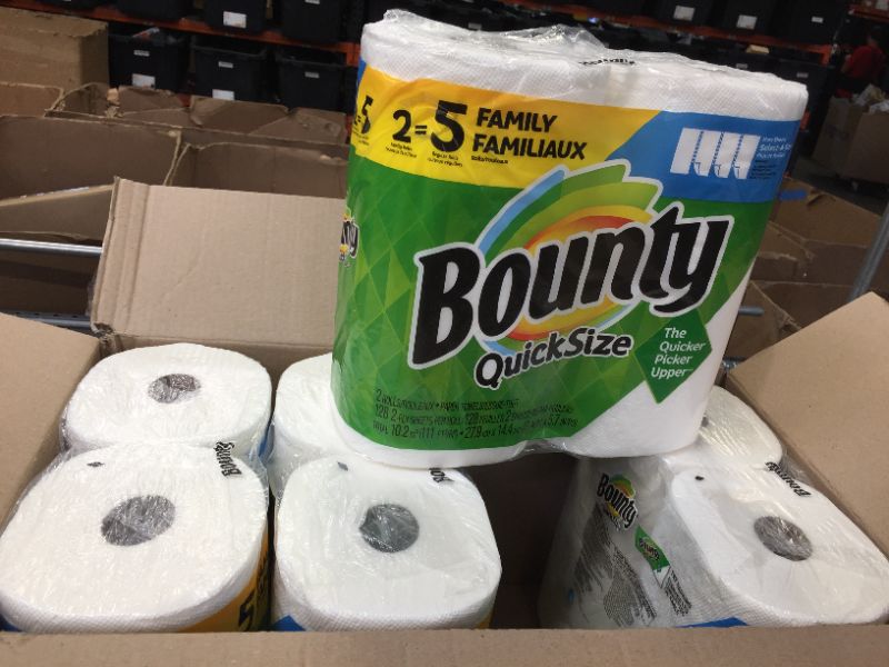 Photo 1 of Bounty Quick-Size Paper Towels, White, 8 Family Rolls = 20 Regular Rolls
