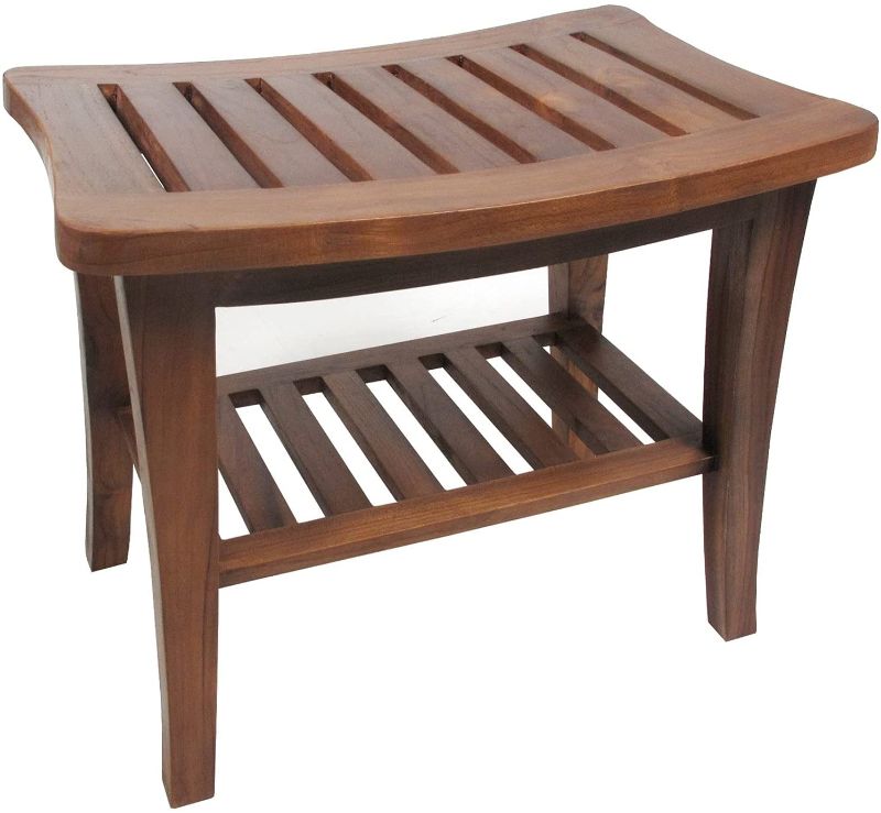 Photo 1 of Ala Teak Indoor Outdoor Patio Garden Yard Bath Shower Spa Waterproof Stool Bench Fully Assembled
