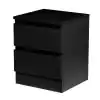 Photo 1 of 2-Drawer Black Nightstand 18.51 in. H x 13.78 in. W x 17.72 in. D
