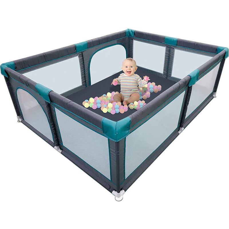 Photo 1 of Baby Playpen, Extra Large Playard for Toddlers, Kids Safety Play Yard Activity Center with Gate for Infants and Babies, Indoor and Outdoor, Anti-Fall Playpen, 79" x 59"
