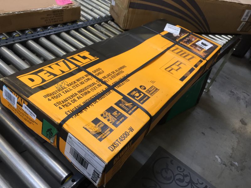 Photo 3 of DEWALT 4-Foot Tall, 3 Shelf Steel Wire Deck Industrial Storage Rack, Adjustable for Custom Workshop/Garage Storage Solutions, Total Capacity: 4,500 lbs.
