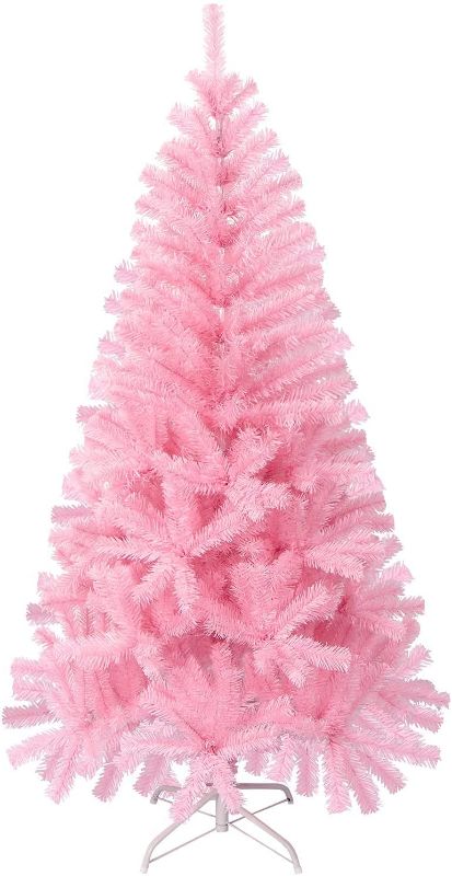 Photo 1 of 4FT Artificial Christmas Tree, Xmas Pine Tree with Metal Christmas Tree Stand,Pink Christmas Tree for Holiday, Home, Office, Party Decoration
USED OUT OF BOX 