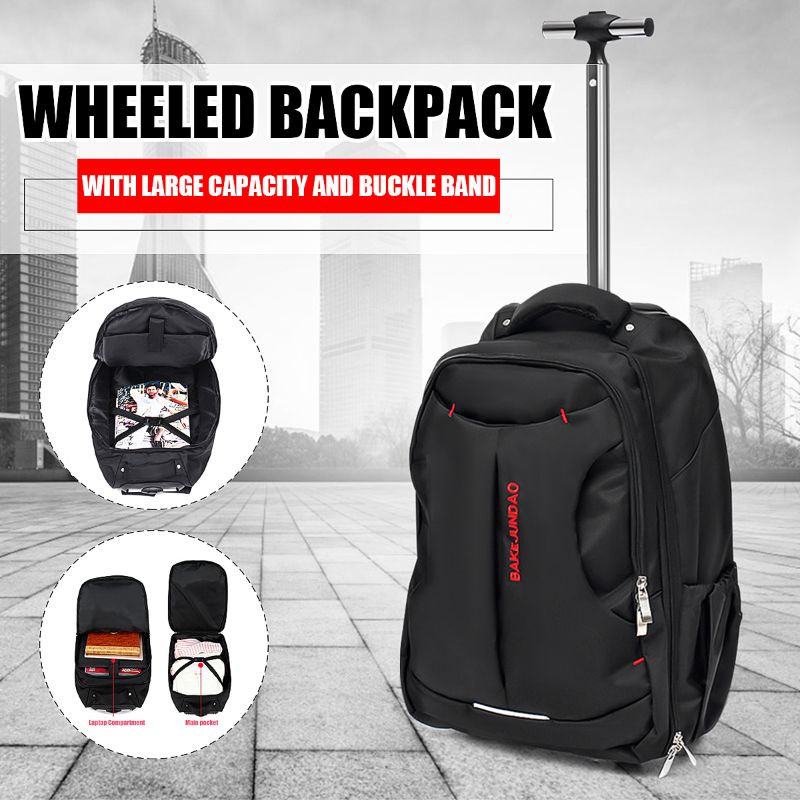 Photo 1 of 18'' Trolley Wheeled School Backpack Travel Luggage Suitcase Laptop Rucksack Bag
