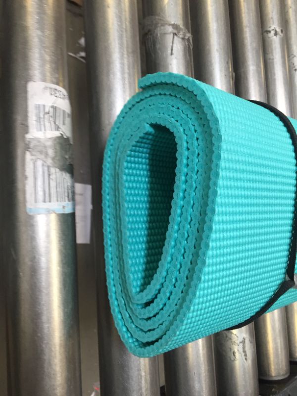 Photo 2 of 24 INCH WIDE TEAL YOGA MAT WITH STRAPS.