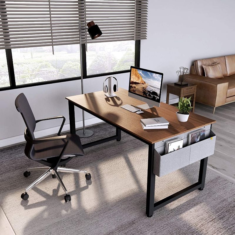 Photo 1 of Cubiker Computer Desk 55" Modern Sturdy Office Desk Large Writing Study Table for Home Office with Extra Strong Legs, Espresso
