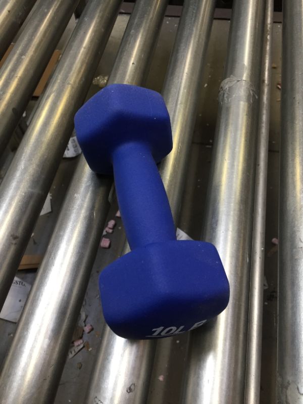 Photo 1 of 10 LB POUND RUBBER DUMBBELL BLUE