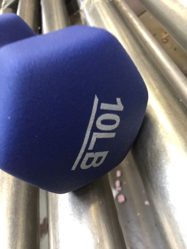 Photo 3 of 10 LB POUND RUBBER DUMBBELL BLUE