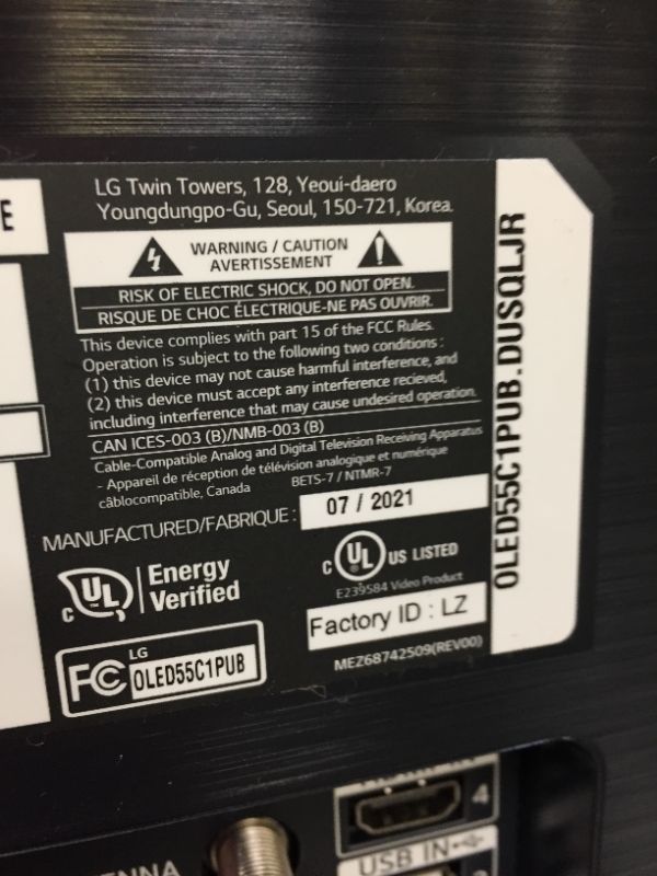 Photo 1 of LG OLED C1 Series 55” Alexa Built-in 4k Smart TV (3840 x 2160), 120Hz Refresh Rate, AI-Powered 4K, Dolby Cinema, WiSA Ready, Gaming Mode (OLED55C1PUB, 2021)
