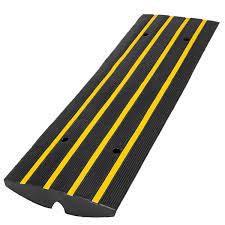 Photo 1 of 4 ft. Rubber Cable Protector Ramp 1-Channel Speed Bumps for Driveway 22000 lbs. Load Capacity
