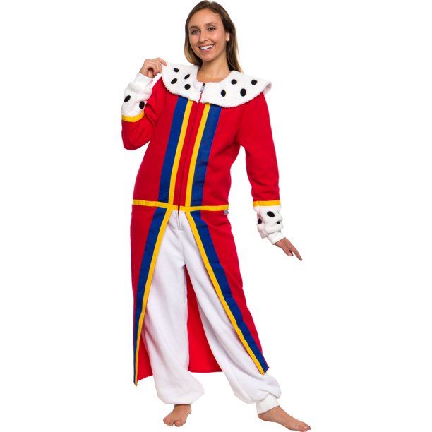 Photo 1 of FUNZIEZ! Queen Costume - Princess Pajamas - Medieval Jumpsuit (Red, Medium) PACK OF 4 
