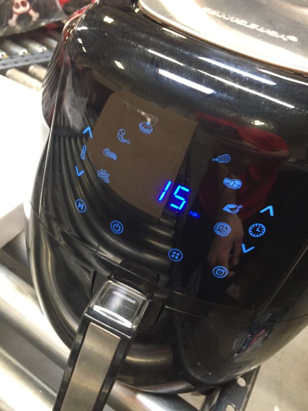 Photo 1 of 8-in-1 5.8 Qt. Black Electric Air Fryer with Recipe Book