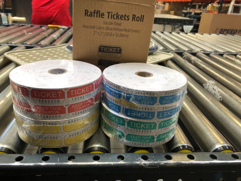 Photo 2 of 8000 Assorted Double Raffle Tickets 2000 per Roll 4 rolls 