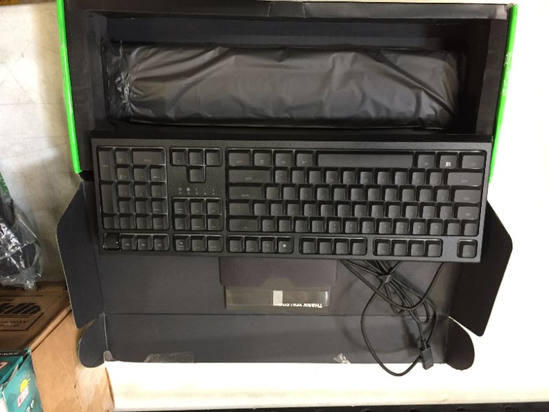 Photo 2 of Razer Ornata V2 Gaming Keyboard: Hybrid Mechanical Key Switches - Customizable Chroma RGB Lighting - Individually Backlit Keys - Detachable Plush Wrist Rest - Programmable Macros
