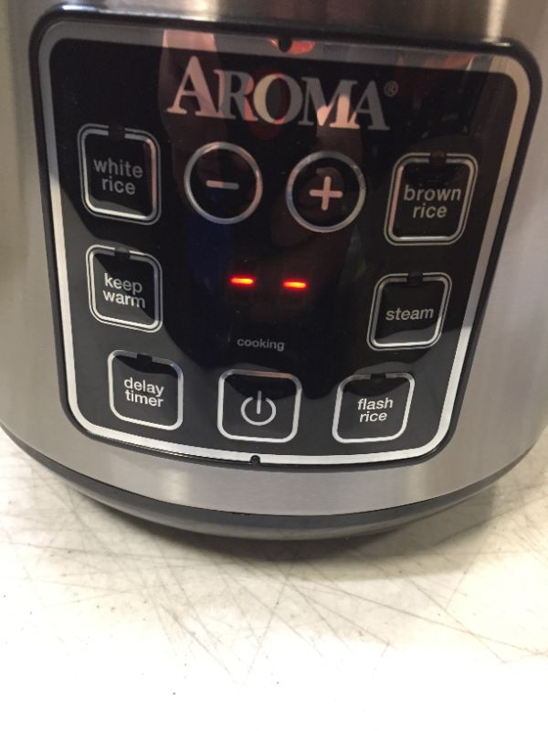 Photo 2 of Aroma Digital Rice Cooker and Food Steamer, Silver, 8 Cup