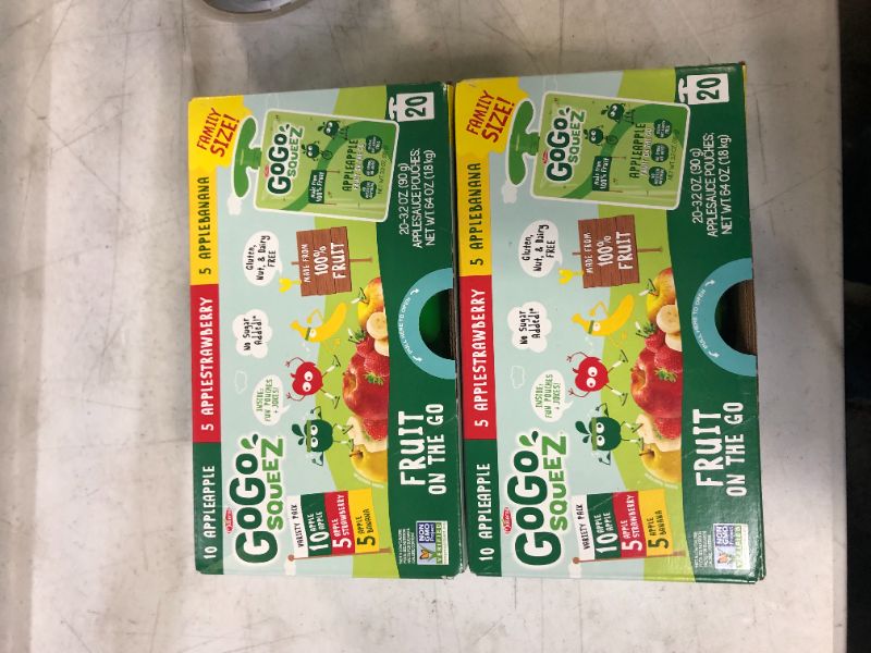 Photo 1 of GoGo squeeZ Fruit on the Go Variety Pack, Apple Apple, Apple Banana, & Apple Strawberry, 3.2 oz. (20 Pouches) - Tasty Kids Applesauce Snacks - Gluten Free Snacks for Kids - Nut & Dairy Free - Vegan Snacks
2 boxes 