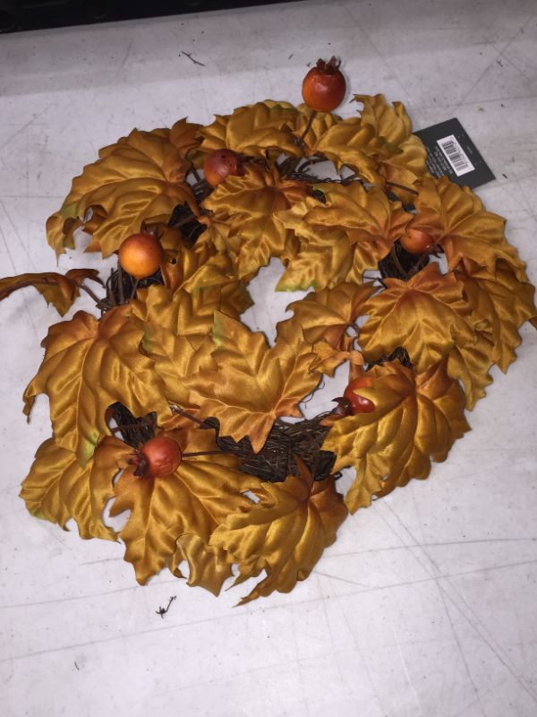 Photo 2 of 13" Artificial Maple Leaf Wreath - Threshold