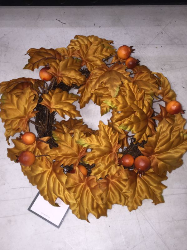 Photo 2 of 13" Artificial Maple Leaf Wreath - Threshold