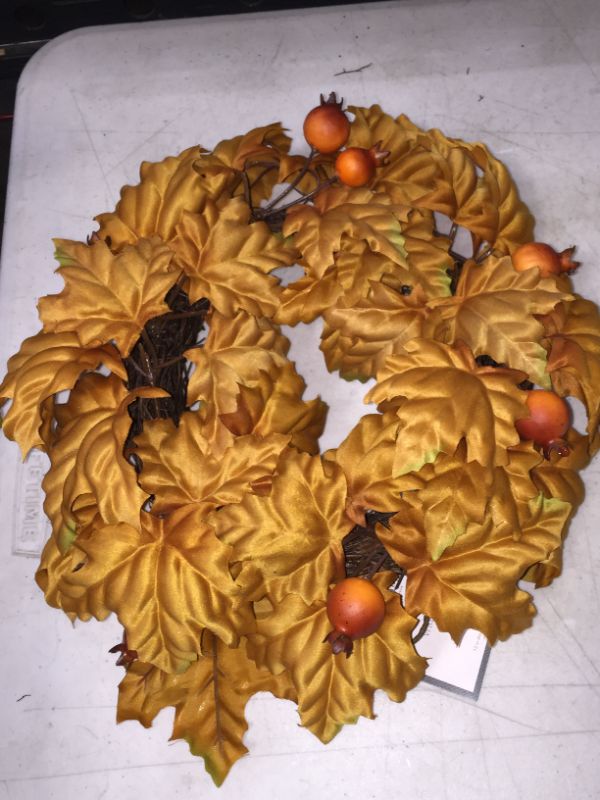 Photo 2 of 13" Artificial Maple Leaf Wreath - Threshold