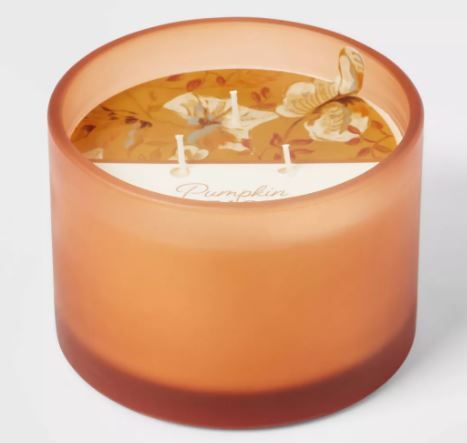 Photo 1 of 3-Wick Jar Pumpkin Spice Sundown Orange Candle - Threshold

