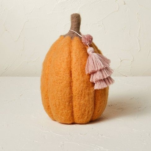Photo 1 of 3 pack 9" x 6" Felted Pumpkin Figurine Apricot - Opalhouse designed with Jungalow