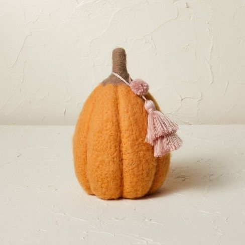 Photo 1 of 7.5" x 5" Felted Pumpkin Figurine Apricot - Opalhouse designed with Jungalow