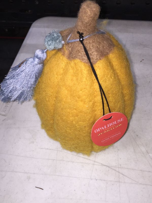 Photo 2 of 9" x 6" Felted Pumpkin Figurine Gold - Opalhouse designed with Jungalow