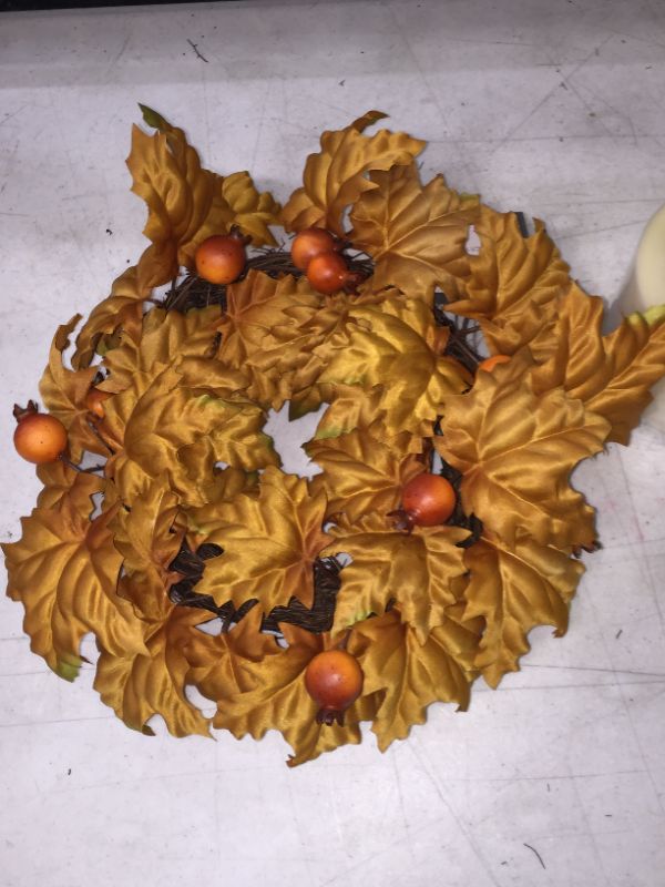 Photo 2 of 13" Artificial Maple Leaf Wreath - Threshold