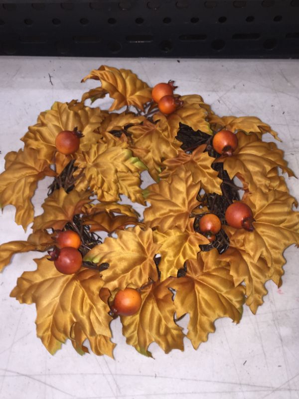 Photo 2 of 13" Artificial Maple Leaf Wreath - Threshold