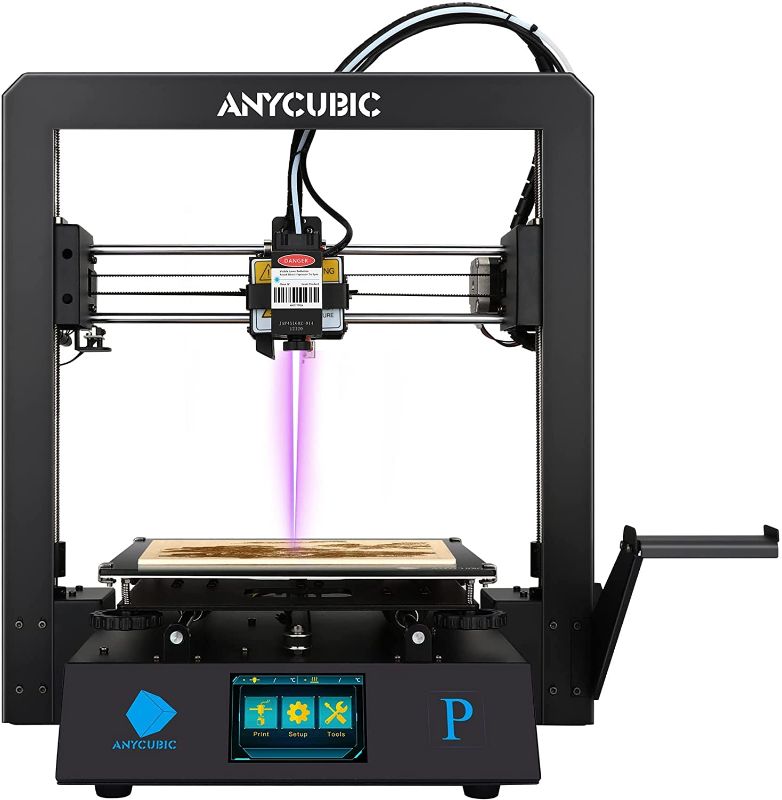 Photo 1 of ANYCUBIC MEGA PRO FDM 3D Printer Kit, 2 in 1 3D Stereo Printer & Laser Engraving, Smart Auxiliary Leveling, DIY Printer Works with TPU/PLA/ABS, Print Size 8.2(L) x 8.2(W) x 8.0(H) inches