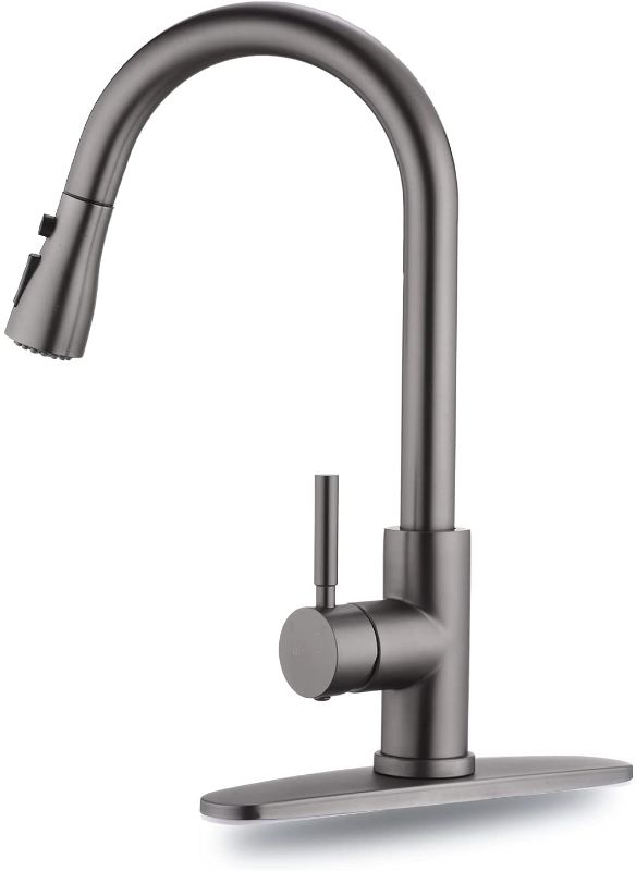 Photo 1 of  Kitchen Faucet with Pull Down Sprayer WEWE, Single Handle Commercial Modern RV Laundry Stainless Steel Sink Faucet
