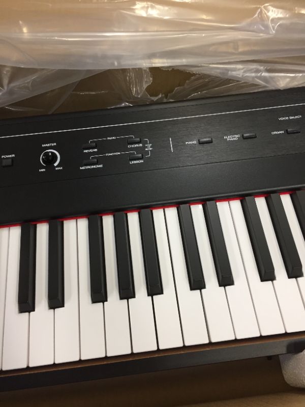 Photo 1 of Alesis Recital – 88 Key Digital Piano Keyboard with Semi Weighted Keys, 2x20W Speakers, 5 Voices, Split, Layer and Lesson Mode, FX and Piano Lessons
