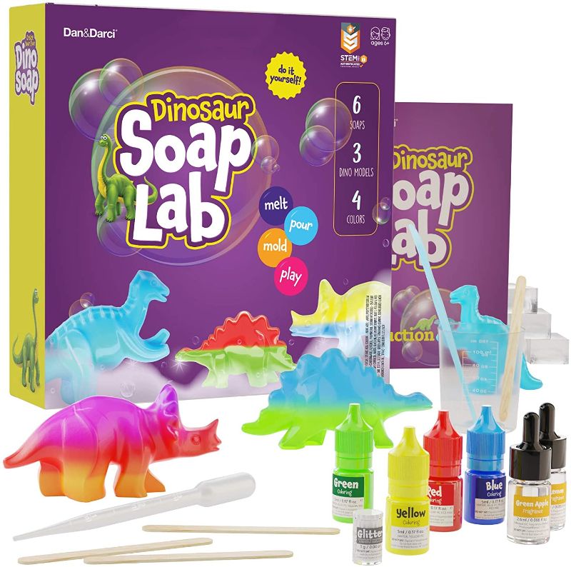 Photo 1 of Dino Soap Making Kit for Kids - Dinosaur Science Kits for Kids All Ages - STEM DIY Activity Craft Kits - Crafts Gift for Girls and Boys
