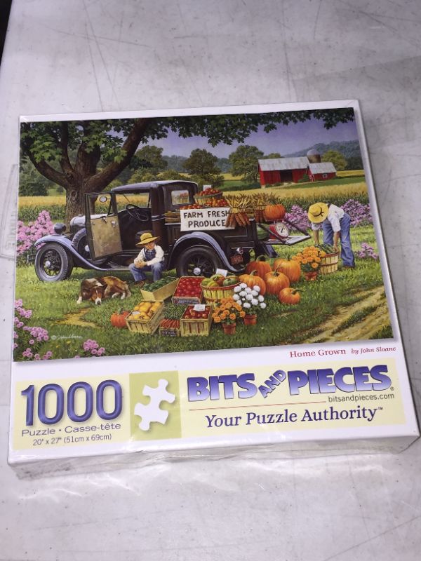 Photo 2 of Bits and Pieces - 1000 Piece Jigsaw Puzzle for Adults - Home Grown - 1000 pc Fall on The Farm Jigsaw by Artist John Sloane
