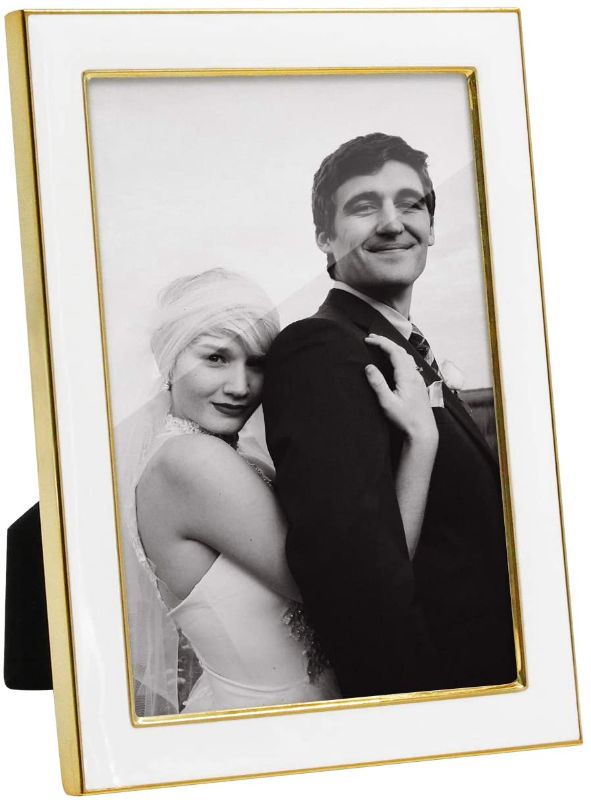 Photo 1 of Afuly 5x7 Picture Frame Elegant White Gold Brass Photo Frame Modern Style Decorative Wedding Gifts
