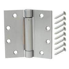 Photo 1 of 4-1/2 in. Square Satin Chrome Adjustable Spring Door Hinge
