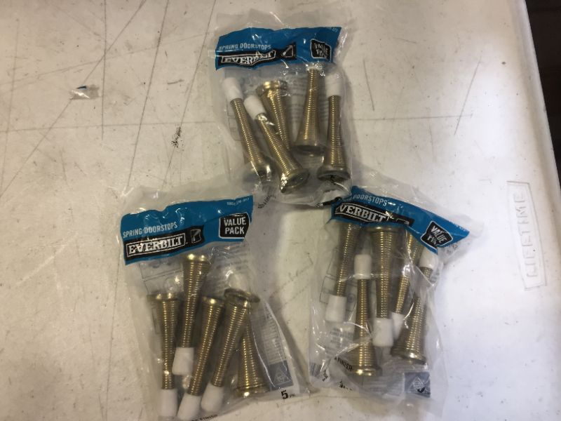 Photo 1 of Bright Brass Spring Door Stops Value Pack (5-Pack) 3 pack 
