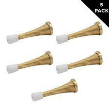 Photo 1 of Bright Brass Spring Door Stops Value Pack (5-Pack) 3 pack 
