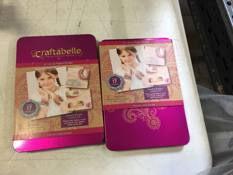 Photo 1 of Craftabelle – Spangled Bangles Creation Kit – Bracelet Making Kit – 366pc Jewelry Set with Memory Wire – DIY Jewelry Kits for Kids Aged 8 Years + 2 pack 

