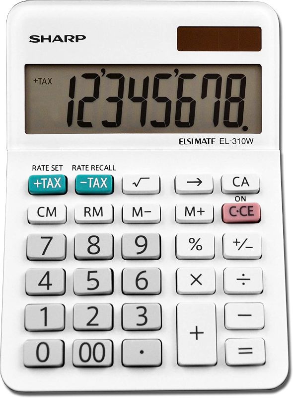 Photo 1 of Sharp EL-310WB Calculator, White 3.125, 3.38 x 4.75 x 1.0 inches
