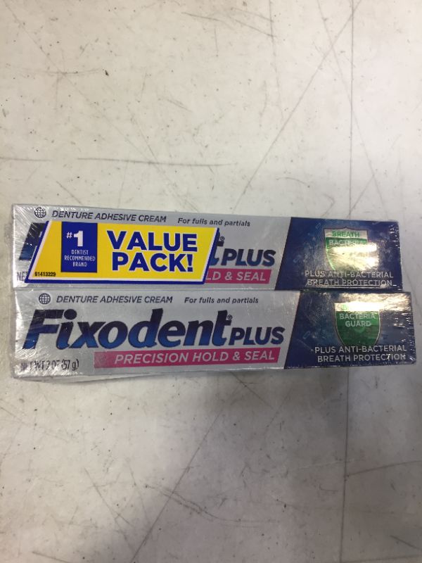 Photo 1 of 2 pack of Fixodent Plus Scope Denture Adhesive Cream, Precision Hold, 2 oz