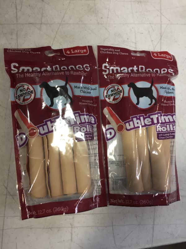 Photo 1 of 2 pack of SmartBones DoubleTime Rolls 4 Count, Large, Rawhide-Free Chews For Dogs