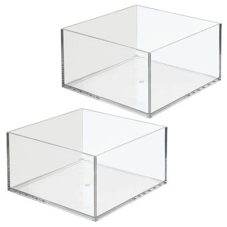 Photo 1 of 2 pack of mDesign Plastic Kitchen Pantry Organizer Bin 7.5 x 7.5 x 4in