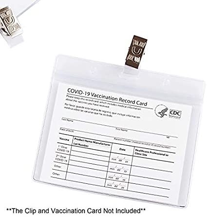 Photo 1 of 2 Pack - CDC Vaccination Card Protector 4 X 3 in Immunization Record Vaccine Cards Holder Clear Vinyl Plastic Sleeve with Waterproof Type Resealable Zip
