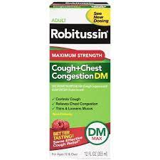 Photo 1 of Robitussin Adult Max Strength Cough + Chest Congestion DM Max Non-Drowsy, 12 Fl