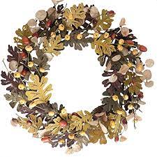 Photo 1 of BIBELOT ARTIFICAL WOODEN WREATH 18 INCH FAKE WOOD LEAVES