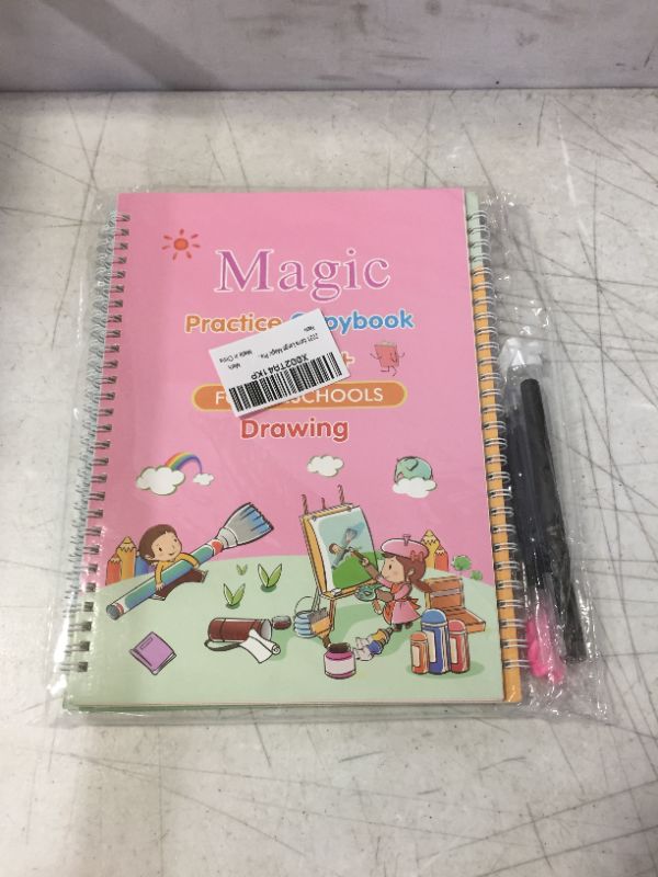 Photo 2 of 2021 Extra Large Magic Practice Copybook for kids 4Pcs 10.3 x 7.3 in, Reusable Calligraphy Workbook Set Handwriting Tracing Books for Pre K, Kindergarten, Kids Ages 3-7, Letters Writing Drawing Math
