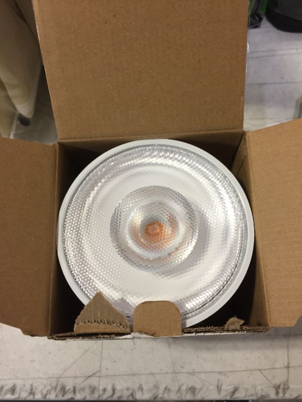 Photo 1 of AmazonCommercial 120 Watt Equivalent, 25000 Hours, Dimmable, 1370 Lumens, Energy Star and CEC (California) Compliant, High Intensity Spot PAR38 Short Neck LED Light Bulb - Pack of 1, Soft White
